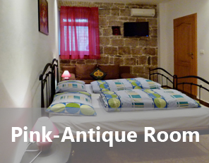 pink private room in split with private bathroom